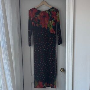 Elegant Floral Long Sleeve Dress